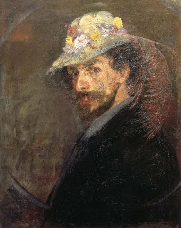James Ensor Self-Portrait with Flowered Hat China oil painting art